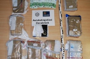 Polizeiinspektion Osnabrück: POL-OS: Osnabrück/Lotte: Polizei stellt fast 10kg Kokain auf der A1 sicher