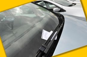 HUK-COBURG: Tipps für den Alltag / Zettel dran und wegfahren, geht nicht / Wer ein fremdes Auto anfährt, muss den Besitzer persönlich informieren (BILD)