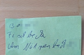 Polizeiinspektion Hameln-Pyrmont/Holzminden: POL-HM: Zeugenaufruf: Unbekannte hinterlässt falsche Personalien - wer erkennt die Handschrift?