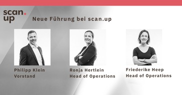 PAWLIK Group: Pressemitteilung: Führungswechsel in der scan.up AG: Philipp Klein ist neuer Vorstand, Ronja Hertlein und Friederike Heep sind neue Head of Operations im Führungstandem