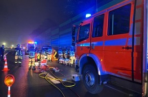 Feuerwehr Essen: FW-E: Verkehrsunfall auf der A42 - Fahrer schwer verletzt