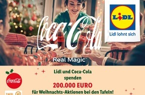Lidl: Lidl und Coca-Cola spenden 200.000 Euro für Weihnachtsaktionen der Tafeln