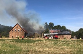 Polizeidirektion Kaiserslautern: POL-PDKL: Ruppertsecken (Donnersbergkreis) - Brand einer Scheune