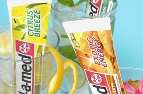 blend-a-med: Exotic Energy, Extreme Green und Citrus Breeze - Namen wie fruchtige Cocktail-Drinks, aber für... Zahncremes!