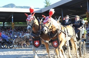 Haflinger Pferdezuchtverband Tirol: 7 Haflingergespanne auf abenteuerlicher Wanderfahrt durch die Alpen - BILD