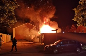 Polizeiinspektion Rotenburg: POL-ROW: ++ Hoher Sachschaden beim Brand einer Garagenanlage ++