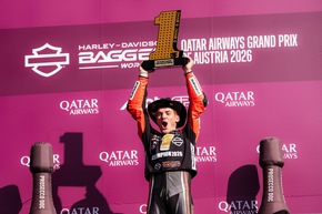 Medienmitteilung: Harley-Davidson feiert Archie McDonald als ersten FIM Harley-Davidson Bagger World Cup Champion