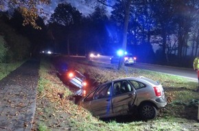 Polizeiinspektion Oldenburg-Stadt / Ammerland: POL-OL: Pressemitteilung des Polizeikommissariates Bad Zwischenahn ++Verkehrsunfall mit zwei Pkw auf der L 828 verläuft glimpflich++