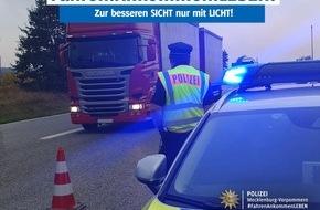 Polizeipräsidium Rostock: POL-HRO: Kontrollen zu "Fahren.Ankommen.LEBEN!" mit den Schwerpunkten "Lichttechnische Einrichtungen" und "Kontrolle des gewerblichen Personen- und Güterverkehrs"
