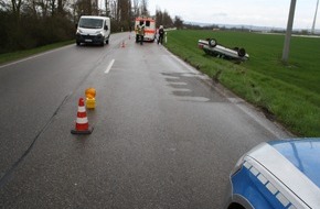 Polizeidirektion Ludwigshafen: POL-PDLU: Frankenthal/Lambsheim: Fahrzeug nach Unfall überschlagen