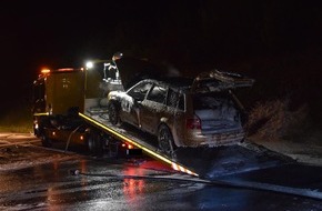 Polizeidirektion Kaiserslautern: POL-PDKL: A63/Winnweiler, Pkw geht in Flammen auf