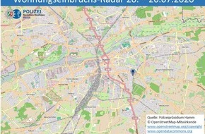 Polizeipräsidium Hamm: POL-HAM: Wohnungseinbruchs-Radar 20. bis 26. Juli 2020