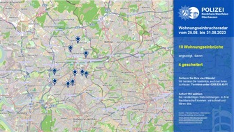 Polizeipräsidium Oberhausen: POL-OB: Wohnungseinbruchsradar für Oberhausen