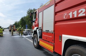 Feuerwehr Dorsten: FW-Dorsten: +++ PKW (BAB) Brand +++