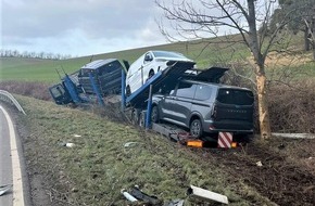 Landespolizeiinspektion Nordhausen: LPI-NDH: Lkw verunfallt - hoher Sachschaden verursacht