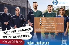 Polizeidirektion Osnabrück: POL-OS: "Komm ins Team Polizei!"- Informationsabend bei der Polizei Osnabrück für Eltern und Schüler