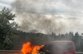 Autobahnpolizeiinspektion: API-TH: Vollsperrung nach Pkw-Brand