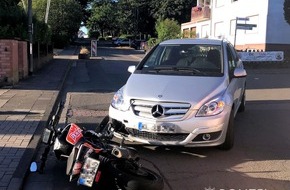 Polizeipräsidium Westpfalz: POL-PPWP: Kollision zwischen Auto und Motorrad