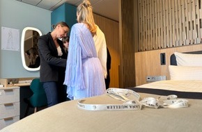TUI Cruises GmbH: Taufpatin erhält einzigartiges Taufkleid von der Crew / Der Countdown läuft: Samstag wird die Mein Schiff 7 in der Kieler Förde getauft
