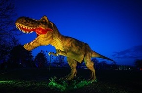 Erfurter Garten- und Ausstellungs gemeinn&uuml;tzige GmbH: Winterferien im egapark - Dino Lights von Montag bis Sonntag und eine Entdeckungsreise in Borneos Regenwald