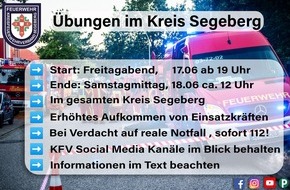 Kreisfeuerwehrverband Segeberg: FW-SE: Hinweis auf mehrere Großübungen im Kreis Segeberg