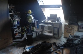 Feuerwehr Essen: FW-E: Bewohner hält Brand im Dachgeschoß klein