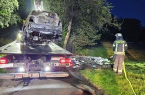 Feuerwehr Wetter (Ruhr): FW-EN: Wetter - Verkehrsunfall, Kleinbrand und Pkw-Brand am Dienstag und in der Nacht zu Mittwoch