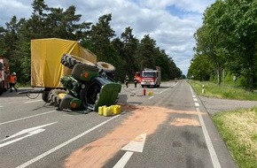 Polizeidirektion Neustadt/Weinstraße: POL-PDNW: (Haßloch/L529) Traktor umgekippt