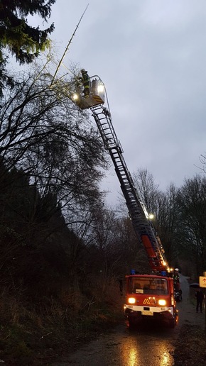 FW Lügde: Flächenlage für die Feuerwehr Lügde durch das Sturmtief Friederike