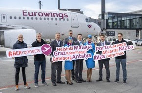 Flughafen Berlin Brandenburg: Eurowings verdoppelt Flugangebot ab BER: 30 Urlaubs- und Städteziele direkt ab Berlin erreichbar