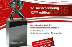 Bi-Com Communications Marketing: Swiss Award Corporate Communications: Ausschreibung gestartet