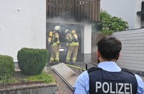 Freiwillige Feuerwehr Olsberg: FF Olsberg: PKW brennt in Garage aus