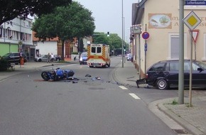 Polizeidirektion Worms: POL-PDWO: Motorradfahrer bei Verkehrsunfall schwerverletzt