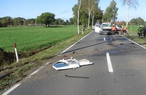 Polizeiinspektion Verden / Osterholz: POL-VER: 29-Jähriger bei Unfall eingeklemmt: Schwierige Bergung dauert mehr als eine Stunde