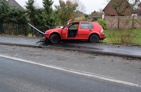 Polizeiinspektion Nienburg / Schaumburg: POL-STH: Fahranfänger unter Alkoholeinfluß verursacht Verkehrsunfall