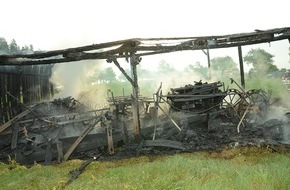 Kreisfeuerwehrverband Calw e.V.: FW-CW: Erneut Brand einer Feldscheune