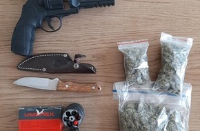 Bundespolizeiinspektion Magdeburg: BPOLI MD: 42-Jähriger führt Softairwaffe, Patronen, ein Messer und Betäu-bungsmittel in einer nicht geringen Menge mit sich