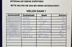 Polizeipräsidium Osthessen: POL-OH: Geschädigte gesucht - Unerlaubte Spendensammlungen (Bilder im Anhang) - Fahrraddiebstahl