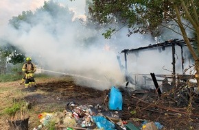 Feuerwehr Stolberg: FW-Stolberg: Brand einer Gartenlaube
