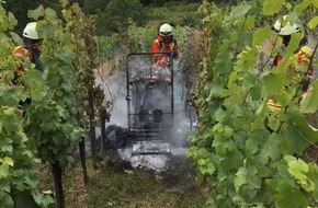 Polizeidirektion Neustadt/Weinstraße: POL-PDNW: Wachenheim - Brand eines Weinbergraupenfahrzeuges