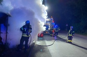 Feuerwehr Sprockhövel: FW-EN: Altkleidercontainer steht in Vollbrand