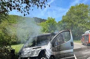 Polizeiinspektion Kusel und Polizeiwache Sch&ouml;nenberg-K&uuml;belberg: POL-PIKUS: Fahrzeug brennt komplett aus