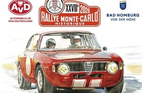 AvD - Automobilclub von Deutschland e.V.: Oldtimer-Schaulaufen beim Start der Rallye Monte-Carlo Historique