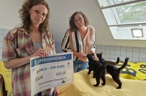 Polizeipräsidium Südhessen: POL-DA: Rüsselsheim: Spendenscheck für das Tierheim/Mitarbeiterinnen und Mitarbeiter der Polizeidirektion sammeln fast 500 Euro