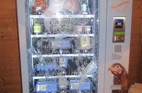 Polizei Hagen: POL-HA: Lebensmittelautomat aufgebrochen - Steak und Eier gestohlen