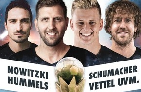 ING Deutschland: Champions for Charity 2022 mit Dirk Nowitzki, Mick Schumacher, Sebastian Vettel und Mats Hummels / Benefiz-Fußballspiel am 24. August 2022 im Frankfurter Waldstadion