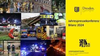 Feuerwehr Dresden: FW Dresden: Bilanz: Feuerwehr und Rettungsdienst rücken 2024 zu 179.681 Einsätzen aus