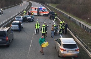 Polizeidirektion Worms: POL-PDWO: Verkehrsunfall mit 3 beteiligten PKW und 2 leicht Verletzten, Vollsperrung