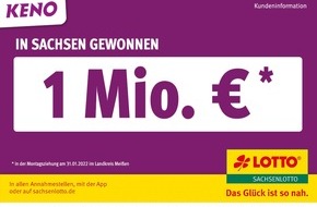 Sächsische Lotto-GmbH: Erster Sachsenlotto-Millionengewinn 2022