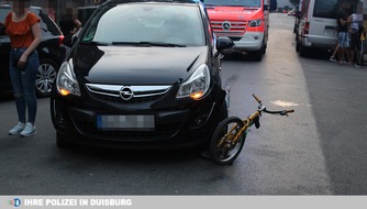 Polizei Duisburg: POL-DU: Hochfeld: Zehnjähriger Radfahrer bei Verkehrsunfall verletzt